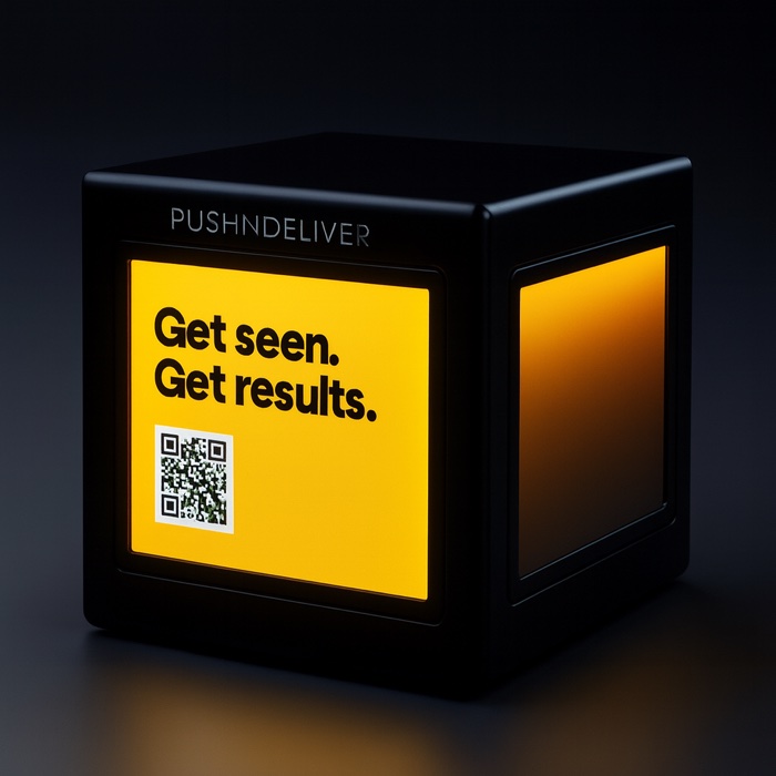 Illuminated static panels side view