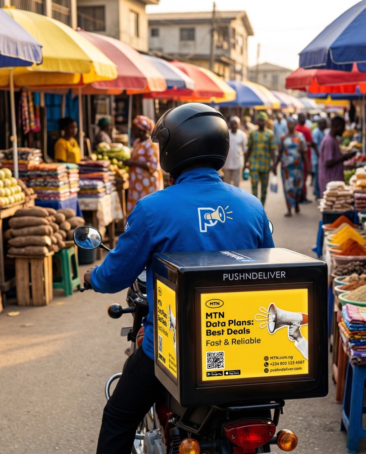 Push Media Smartbox displaying an illuminated advert